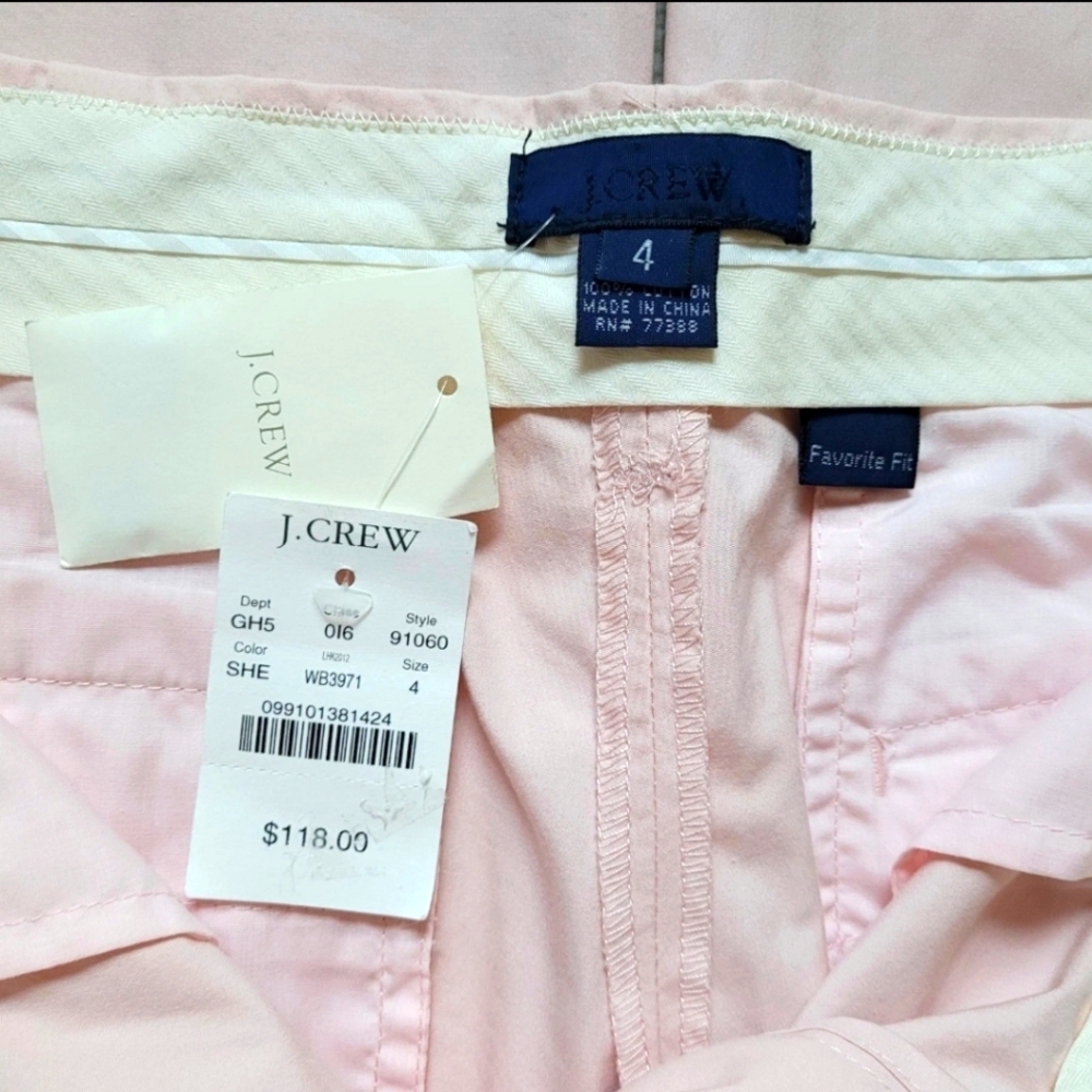 J.Crew Dress Work Pants Women's 4 Favorite Fit Pale Pink Wide Leg Trouser Preppy